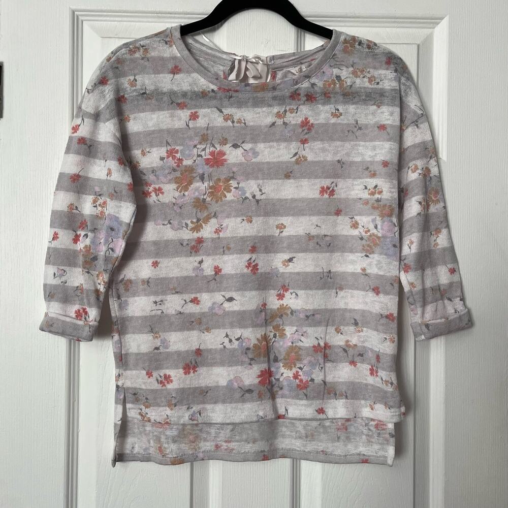 LC Lauren Conrad Floral Striped Sweater - Size S
